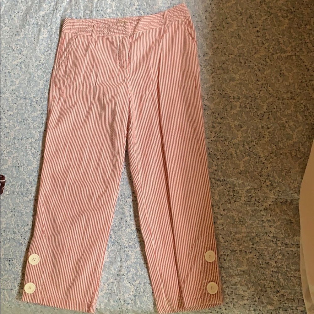 Gingham Striped Capri Pants